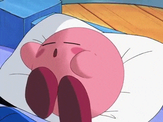Kirbo The Puffball Sleeping In Bed GIF