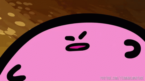 Kirbo Twitched Brows Mad Reaction GIF