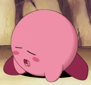 Kirby Is Laying Down On The Ground With His Eyes Closed . GIF