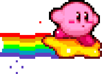 Kirby On A Warp Star Sticker GIF