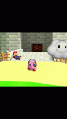 Kirby On Headphone Meme GIF