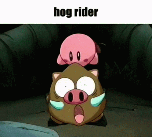 Kirby Riding Hog GIF