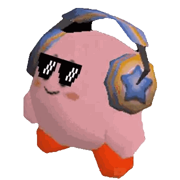 Kirby Wearing Headphones and Sunglasses
