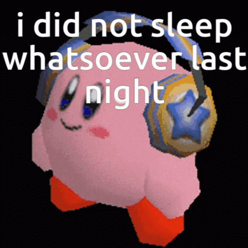 Kirby Wearing Headphones I Did Not Sleep GIF