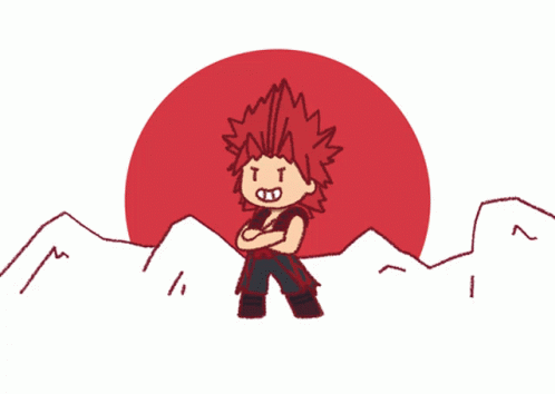 Chibi Kirishima On Top Of Mountains GIF