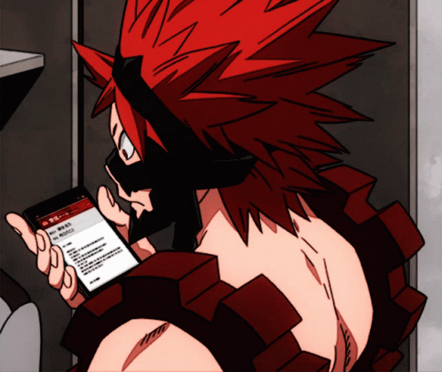 Kirishima Checking Phone GIF