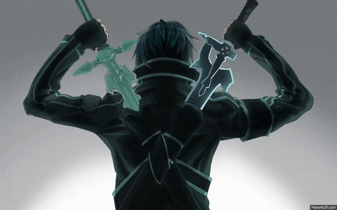 Kirito Back And Swords Art GIF