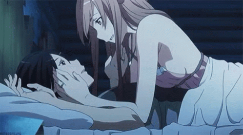 Kirito Lying Down With Asuna GIF