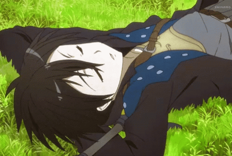 Kirito Lying On Grass GIF 