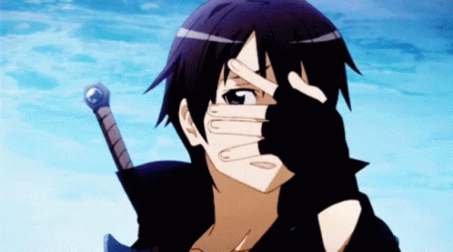 Kirito Peeking And Closing Eye GIF