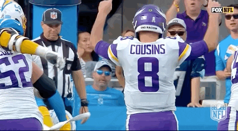Kirk Cousins Finger Pointing Up Backward GIF