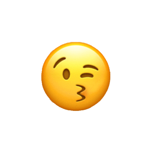 Kiss Emoji Blowing Black Hearts GIF