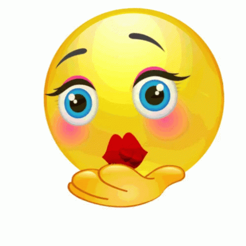 Kiss Emoji Handing Out Hearts GIF