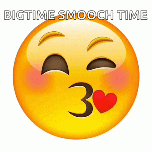 Kiss Emoji Puffing Big Hearts GIF