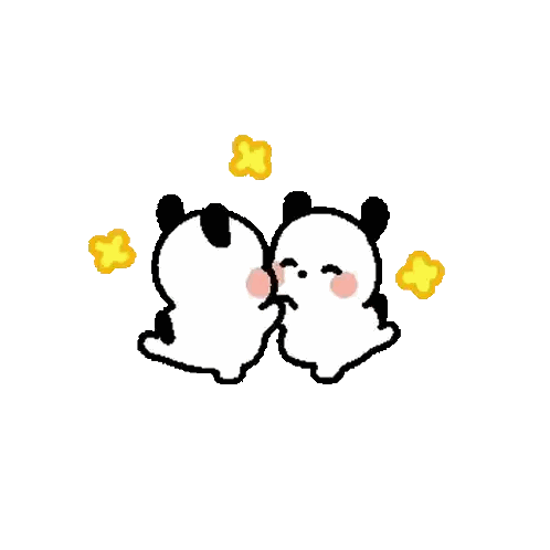 Kissing Pandas With Flowers