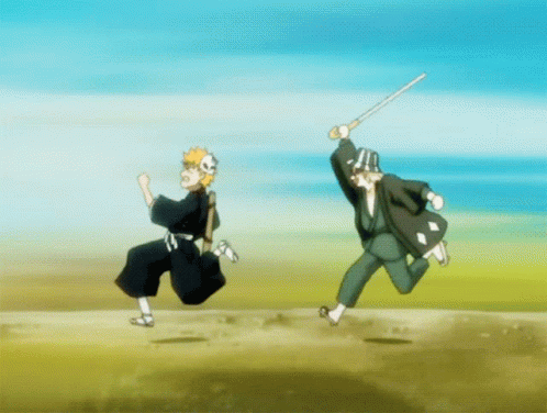 Kisuke Urahara Chasing Run Ichigo Run GIF