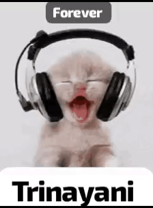 Kitten Headphones Mouth Open Forever Trinayani