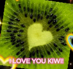 Kiwi Slice Heart Cut Out I Love You Kiwi GIF