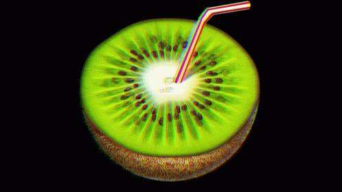 Kiwi Slice With Straw GIF
