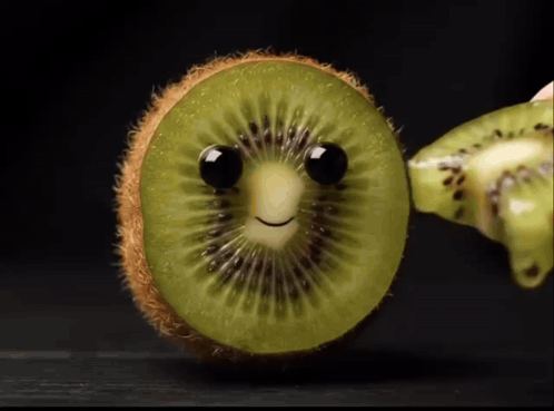 Kiwi With Face Cut Out GIF