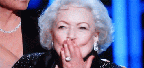 Betty White Happy Blowing Kisses GIF