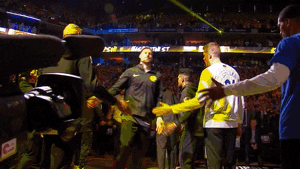 Klay Thompson Pumped Up Entrance GIF