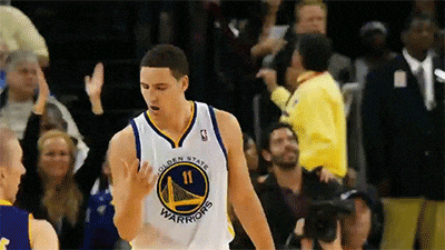 Klay Thompson Taunting Blowing Hand GIF