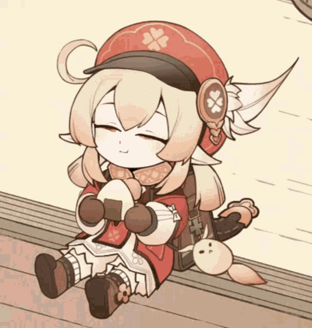 Klee Sitting Eating GIF