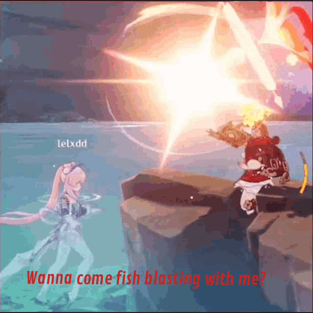 Klee Wanna Come Fish Blasting GIF