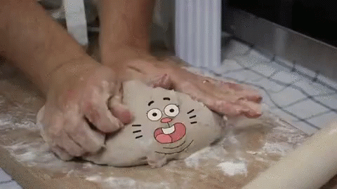 Knead Dough With Face GIF