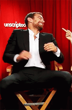 Knee Slap Theo James GIF