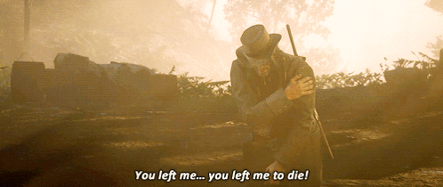 Kneeling Cowboy Hat Says You Left Me Die GIF