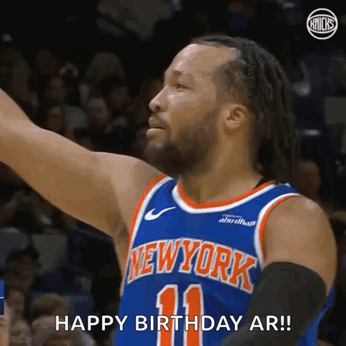 Knicks Player Celebrating Birthday Arms Up GIF