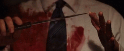 Kitchen Knife And Bloody White Tees GIF