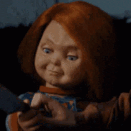 Chucky Holding Knife Ready To Kill GIF