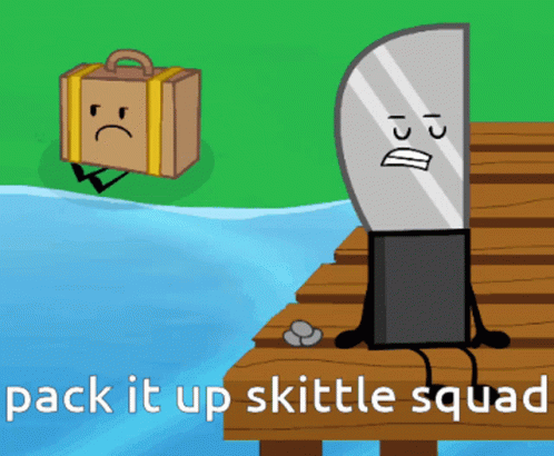 Knife And Suitcase Talking On The Lake GIF