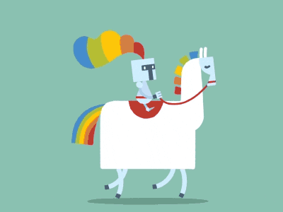 Rainbow Knight Cartoon GIF