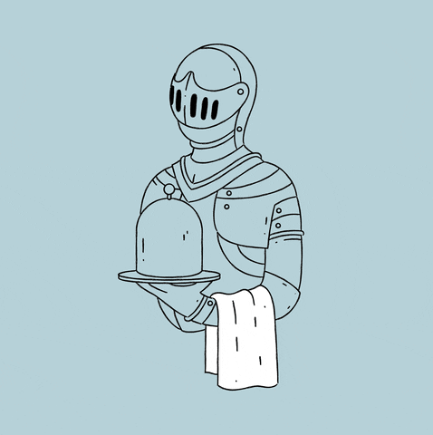 Knight As Waiter Illustration GIF