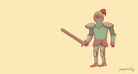 Knight Scared Of Dragon GIF