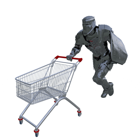 Grocery Shopping Knight GIF