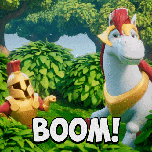 Knight And Horse With Boom GIF