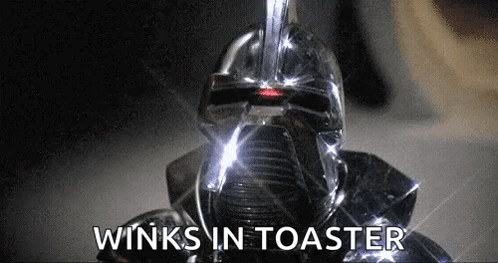 Knight Helmet Winks in Toaster