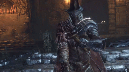 Knight In Armor Holding Large Sword GIF
