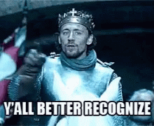 Knight In Armor Pointing At Camera Recognize GIF