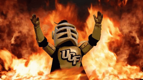 Knight Mascot With UF Letters