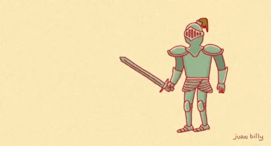 Knight Scared Of Dragon GIF