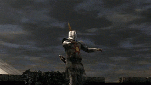 Knight Statue With Sun On Chest GIF
