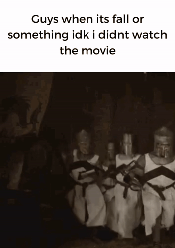 Knights Sitting with Swords in Dark Room