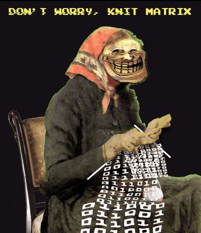 Knitting Troll Face Meme GIF
