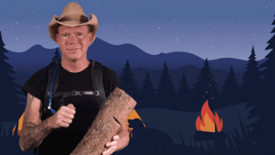 Knock On Wood Log Bonfire GIF